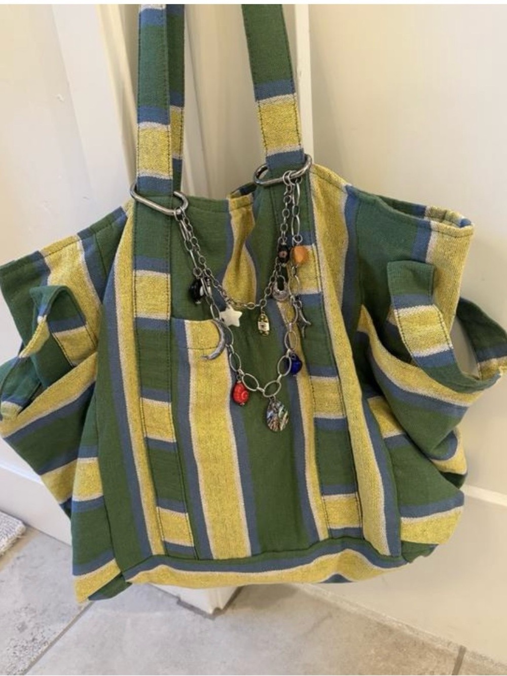 Free People oksana tote Green, Yellow & Blue Striped Tote Bag - Picture 5 of 12